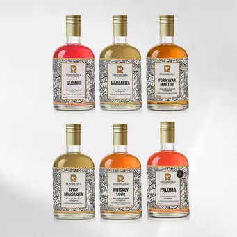 Six-pack of mini cocktail bottles