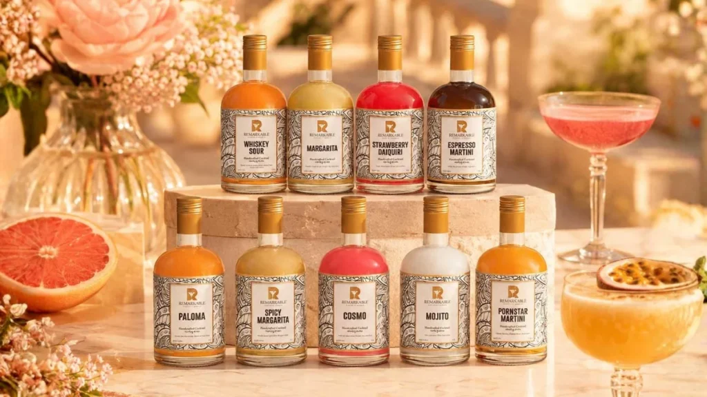 wedding signature cocktail bottles